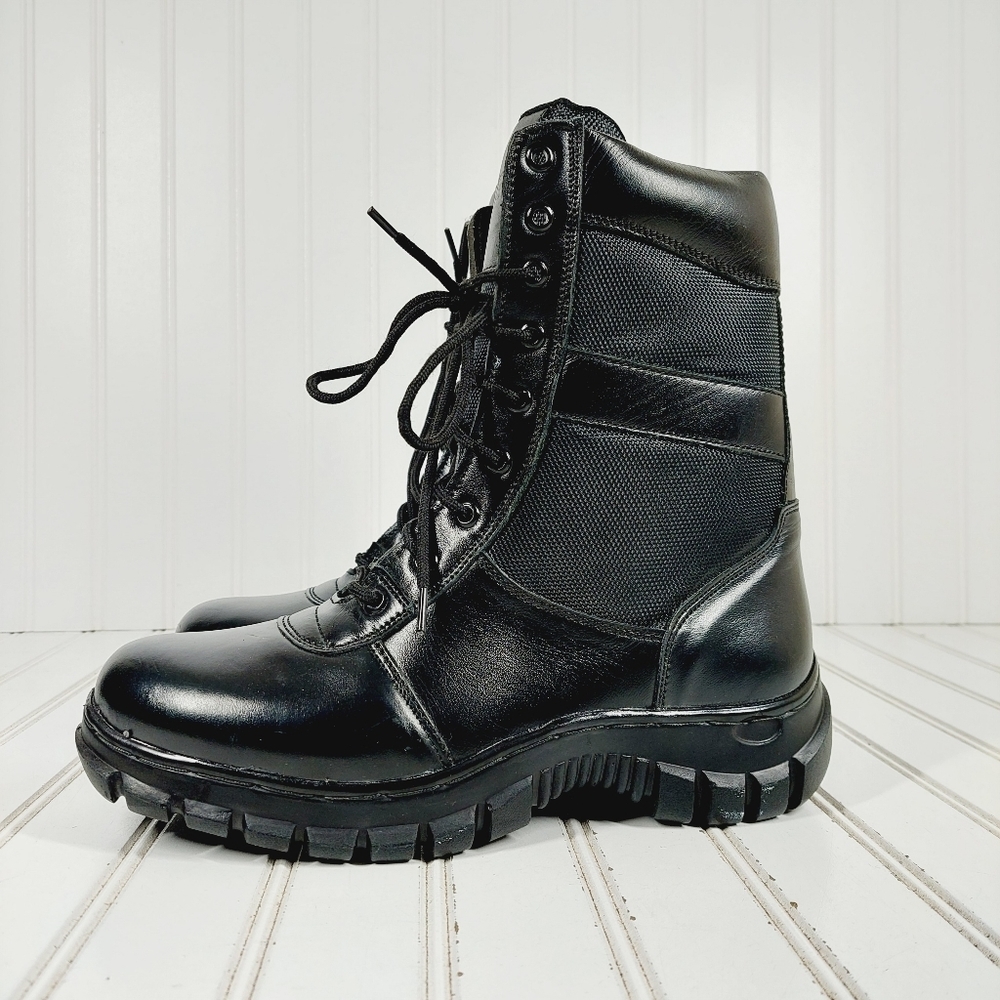 NEW  SSG Army Black Combat Lace Up Comfy Midi Military Boots  A1033